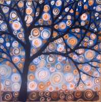 3D Galactic Leaves 11"x 11" 